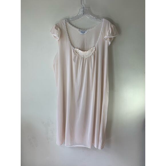 Improved Living Sheer Nightgown with Frilly Cap Sleeves and Embroidered Detail - Picture 12 of 12